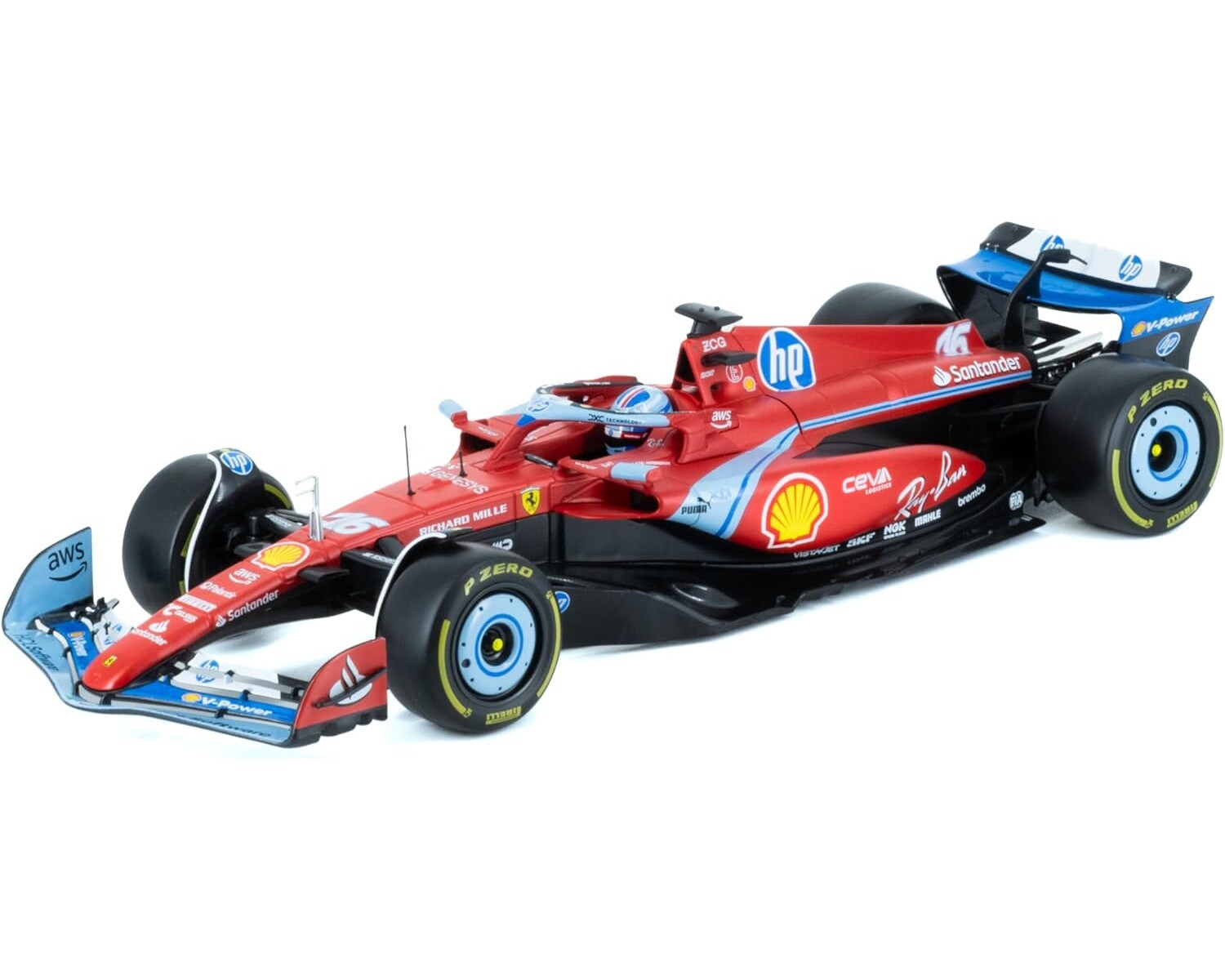 Bburago 18-16815L-1 - Modellauto - Ferrari SF-24 Miami Leclerc #16 (Ma&szlig;stab 1:18) Sammler Motorsport 