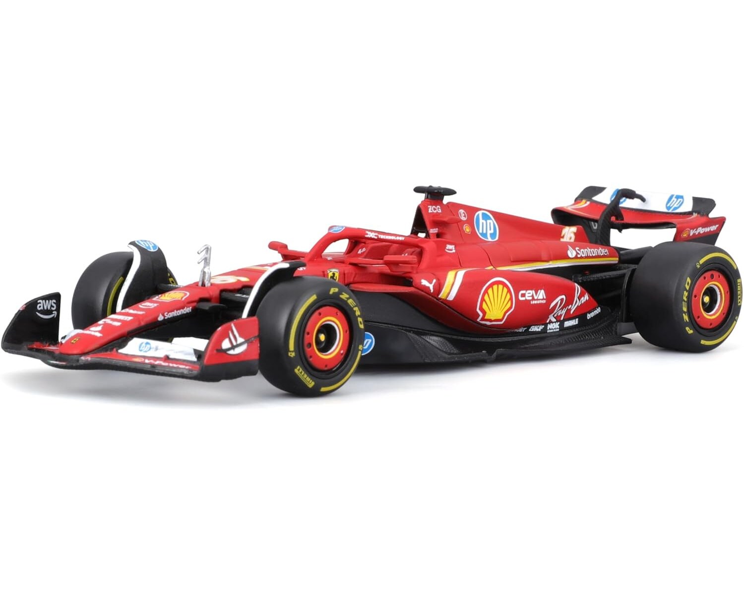 Bburago 18-36844L - Modellauto - Ferrari SF-24 Imola Leclerc #16 (Ma&szlig;stab 1:43) 