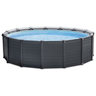INTEX 26384GS Frame Pool 478x124cm Graphit Set Sandfilterpumpe Leiter Abdeckplane 