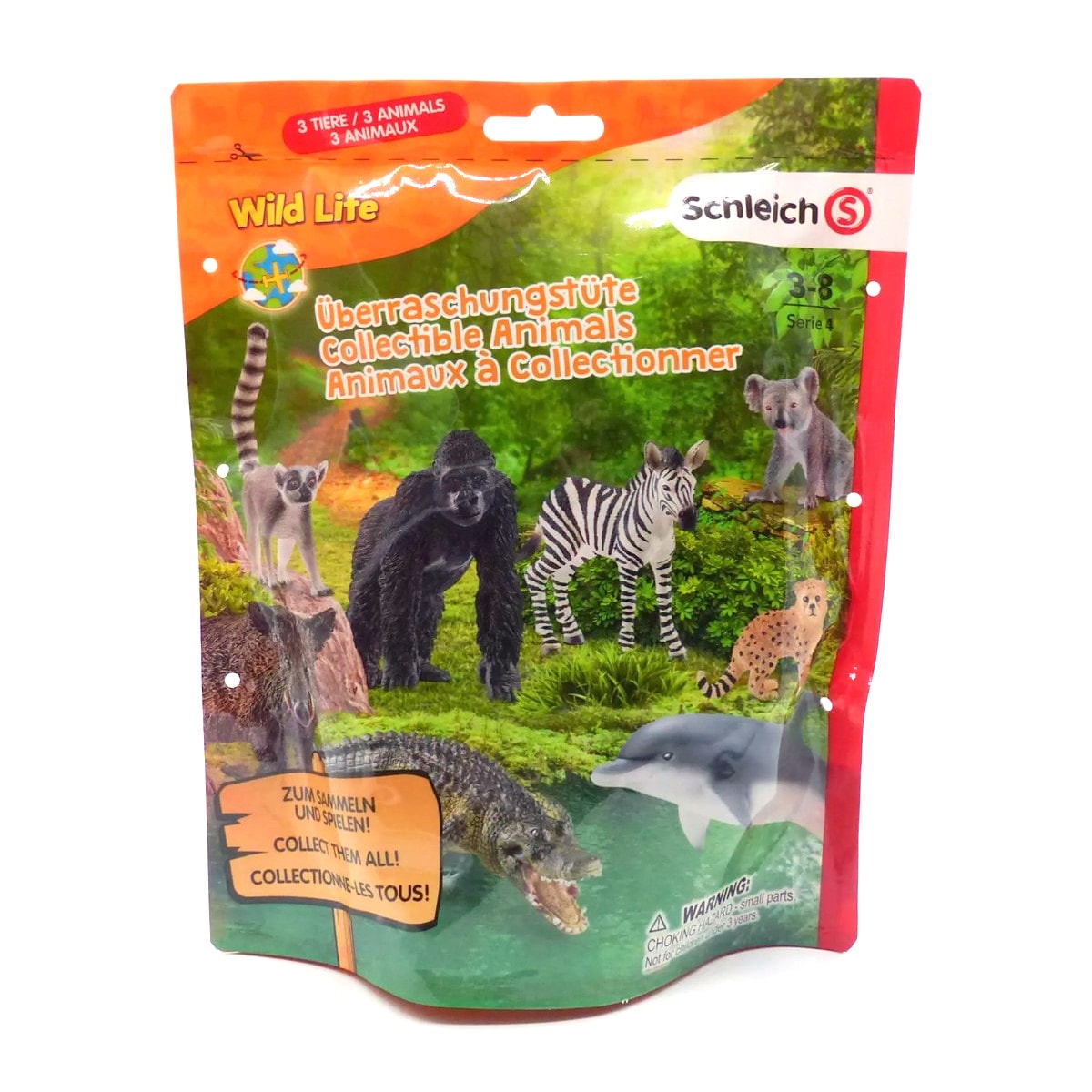 Schleich 10152270 - Wild Life - &Uuml;berraschungst&uuml;te, 3 Wilde Tiere (Serie 4) T&uuml;te Tierwelt 