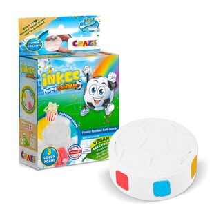 CRAZE 52884 - INKEE Foamy Football - Fußball-Badebombe mit Pop-Corn-Duft Badezusatz Badewanne 