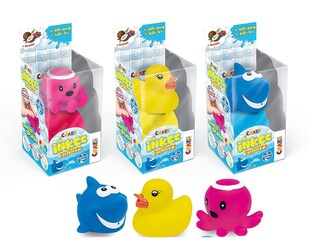 CRAZE 30400 - INKEE Funnyz - Badekugel mit Gummi-Wassertier 3er Pack Badebombe Badezusatz baden 