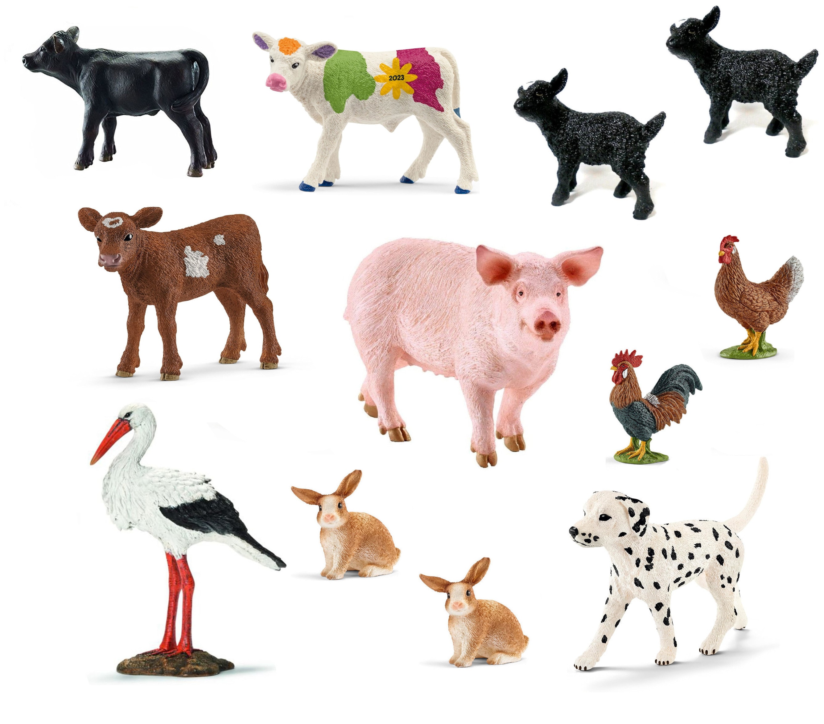 Schleich - Tierfiguren - Bauernhof-Set mit 17 Tieren Sammelfiguren Spielfiguren 