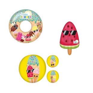 Happy People - Happy Summer 3er Strandset Wasserball, Schwimmring & Luftmatratze baden planschen 