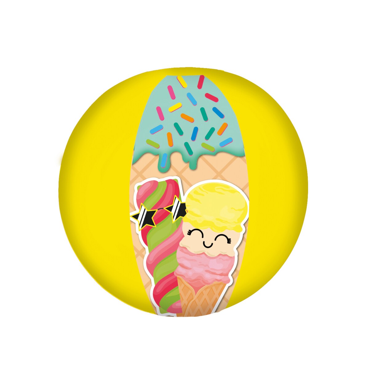 Happy People 77452 - Happy Summer Strandball Wasserball (ca. 29 cm) Ball Kinder Garten Spielball 