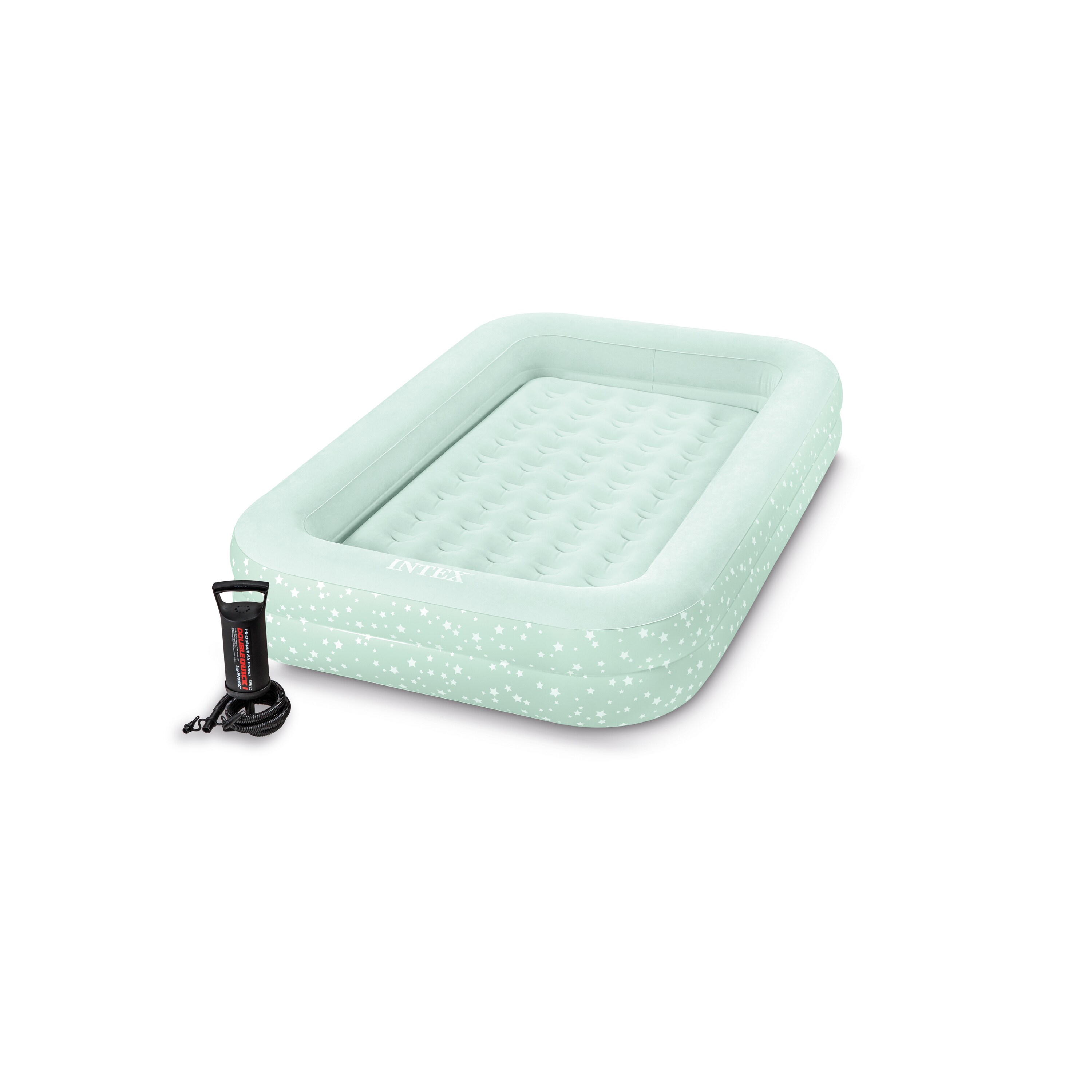 INTEX 66810NP - Kinder-Reisebett - mit Handpumpe (71x132x10cm) Luftbett Reisebett Kinderbett 