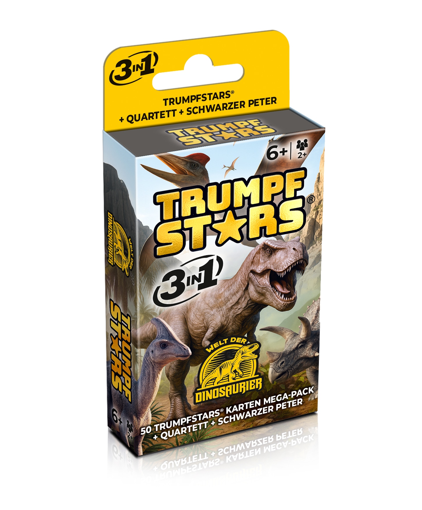 Kartenspiel Trumpfstars Welt der Dinosaurier 3in1 Dinos ab 6 Jahren Quartett 