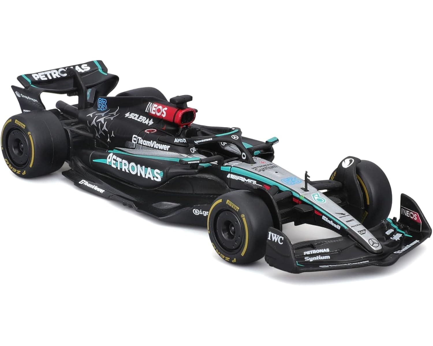 Bburago 18-38208R - Modellauto - F1 MB AMG W15E GB GP #63 Russell (Ma&szlig;stab 1:43) 