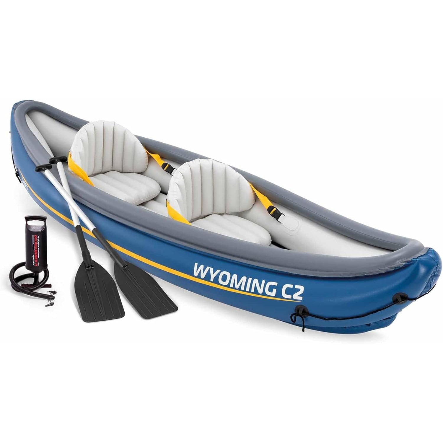 INTEX 68389N Kajak Wyoming C2 2-Personen Schlauchboot 302x89x53cm inkl. Paddel 