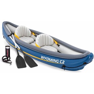 INTEX 68389N Kajak Wyoming C2 2-Personen Schlauchboot 302x89x53cm inkl. Paddel 