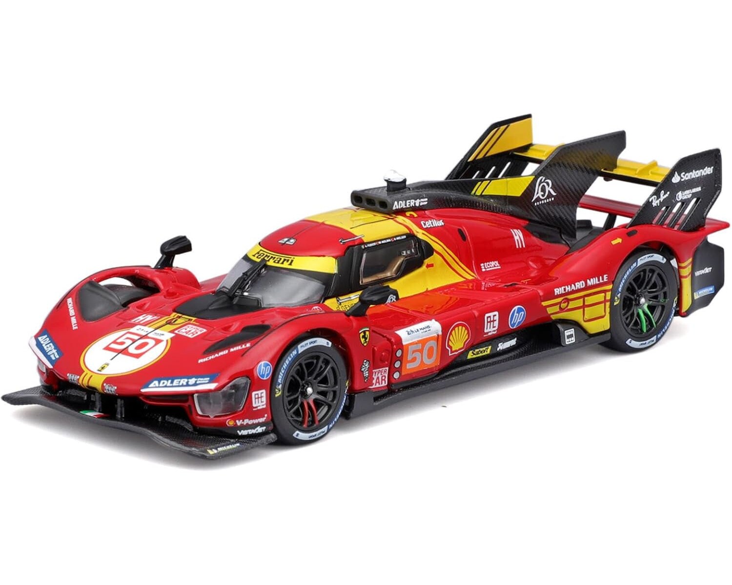 Bburago 18-36316 - Modellauto - Ferrari 499P LMH #50 '24 (Ma&szlig;stab 1:43) Hardcase Auto Sammler 