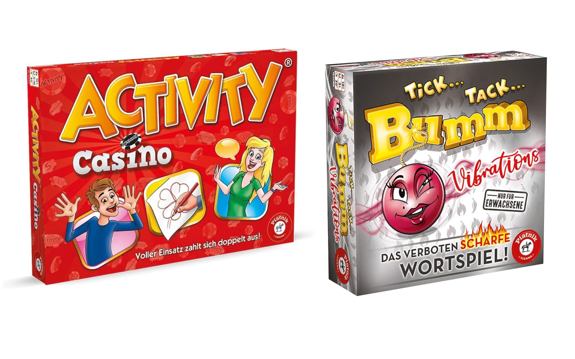 Piatnik Activity Casino + Tick Tack Bumm Vibrations 2er Bundle Partyspiel Set 