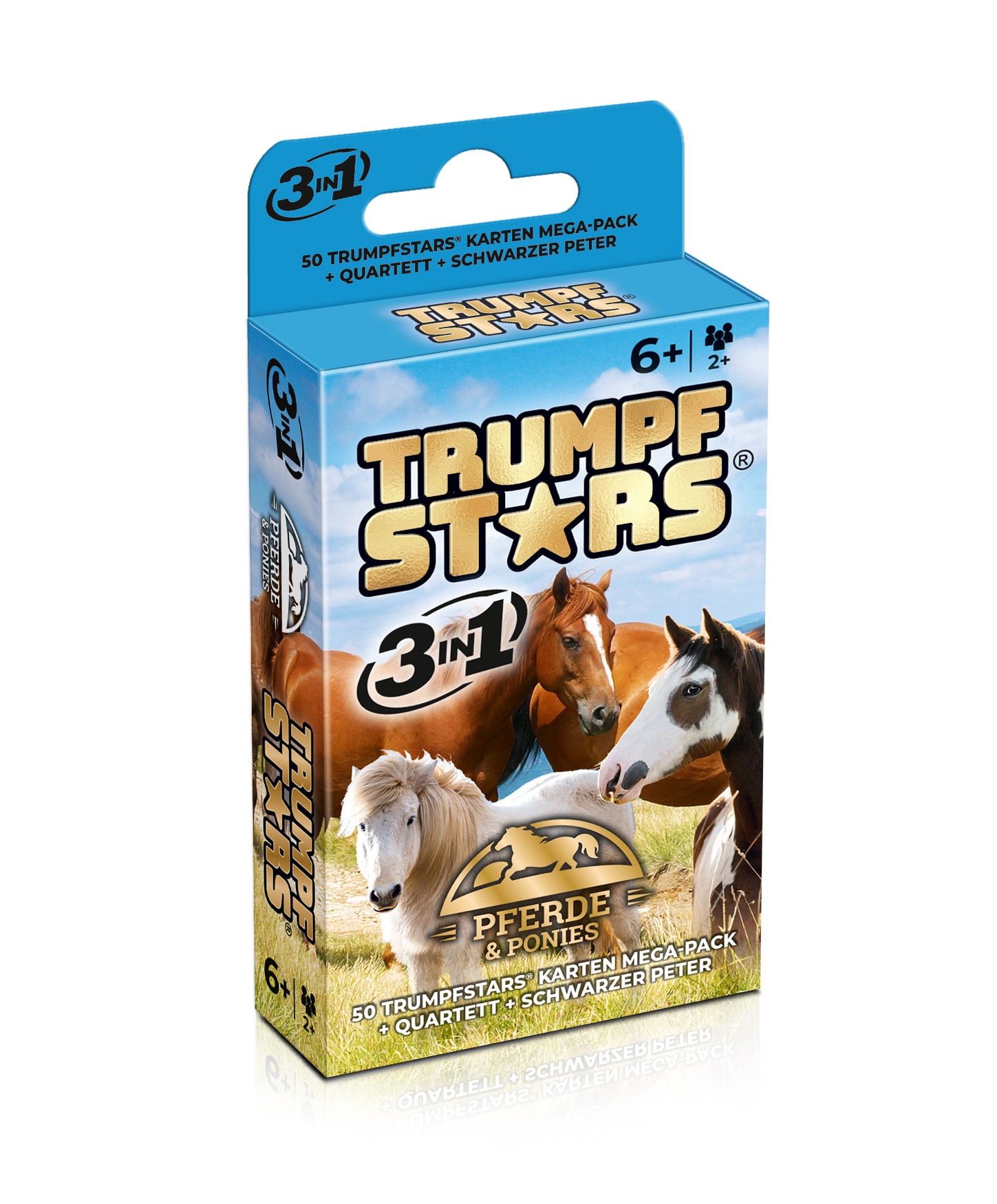Kartenspiel Trumpfstars Pferde und Ponys 3 in 1 Quartettspiel ab 6 Jahren f&uuml;r 2+ Spieler 