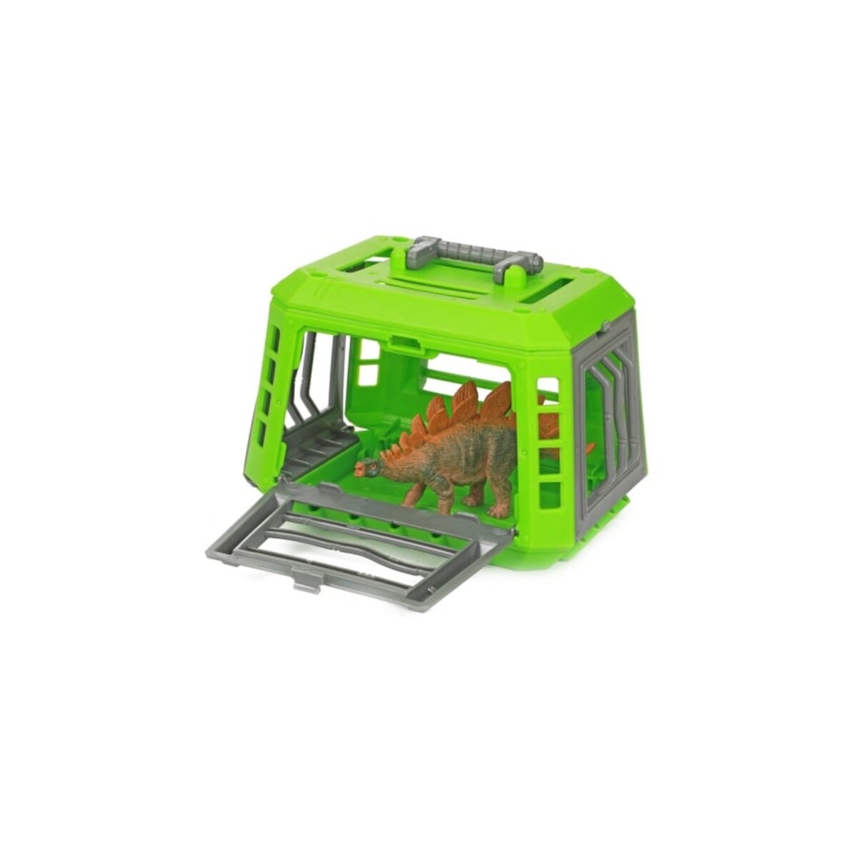 Toi-Toys 37540Z WORLD OF DINOSAURS &ndash; Dinosaurier im K&auml;fig - Tragekoffer mit Figur &ndash; Dino Spielzeug Stegosaurus 