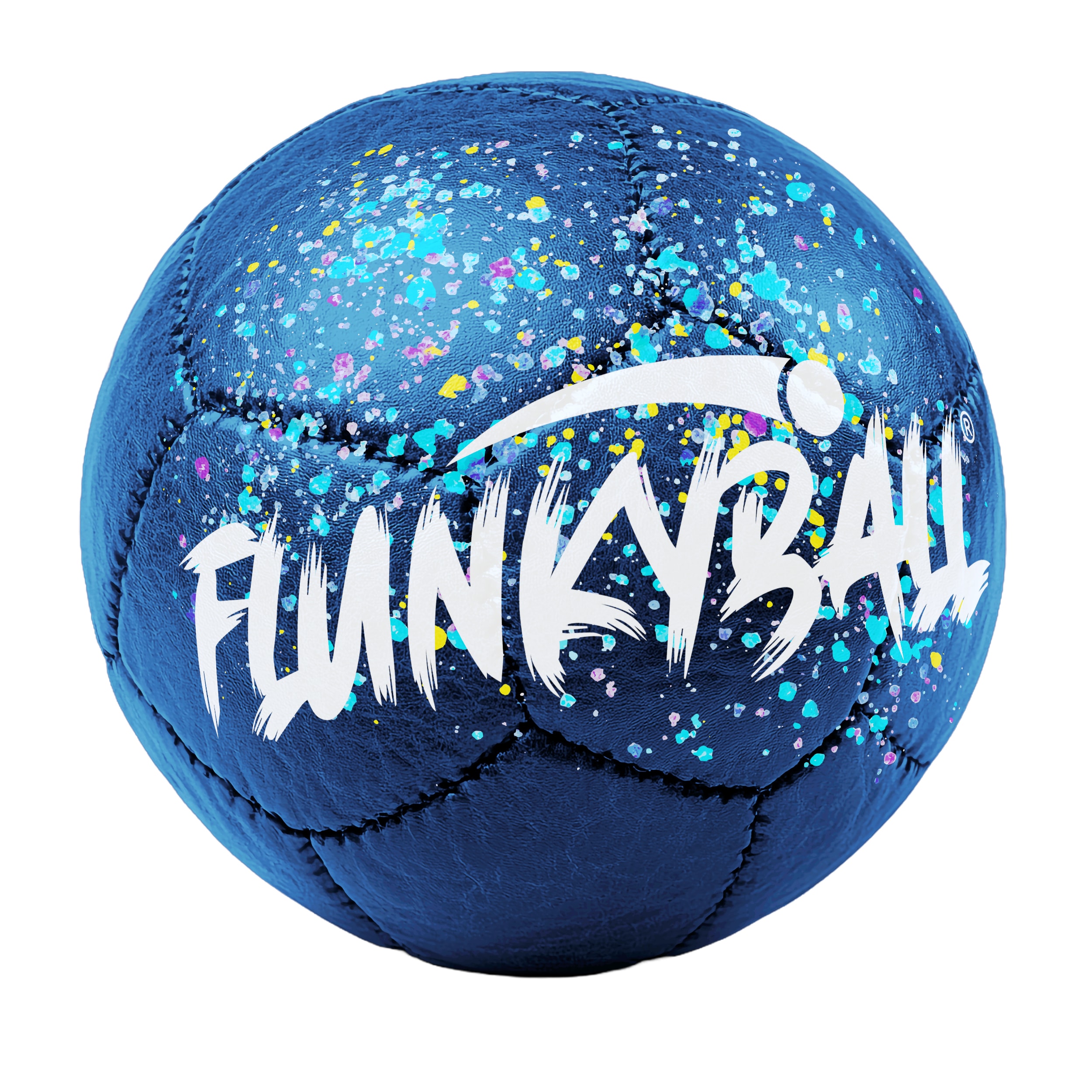 Flunkyball Ball 15cm dunkelblau wei&szlig; Outdoor Spielball Freizeit Zubeh&ouml;r Festival 