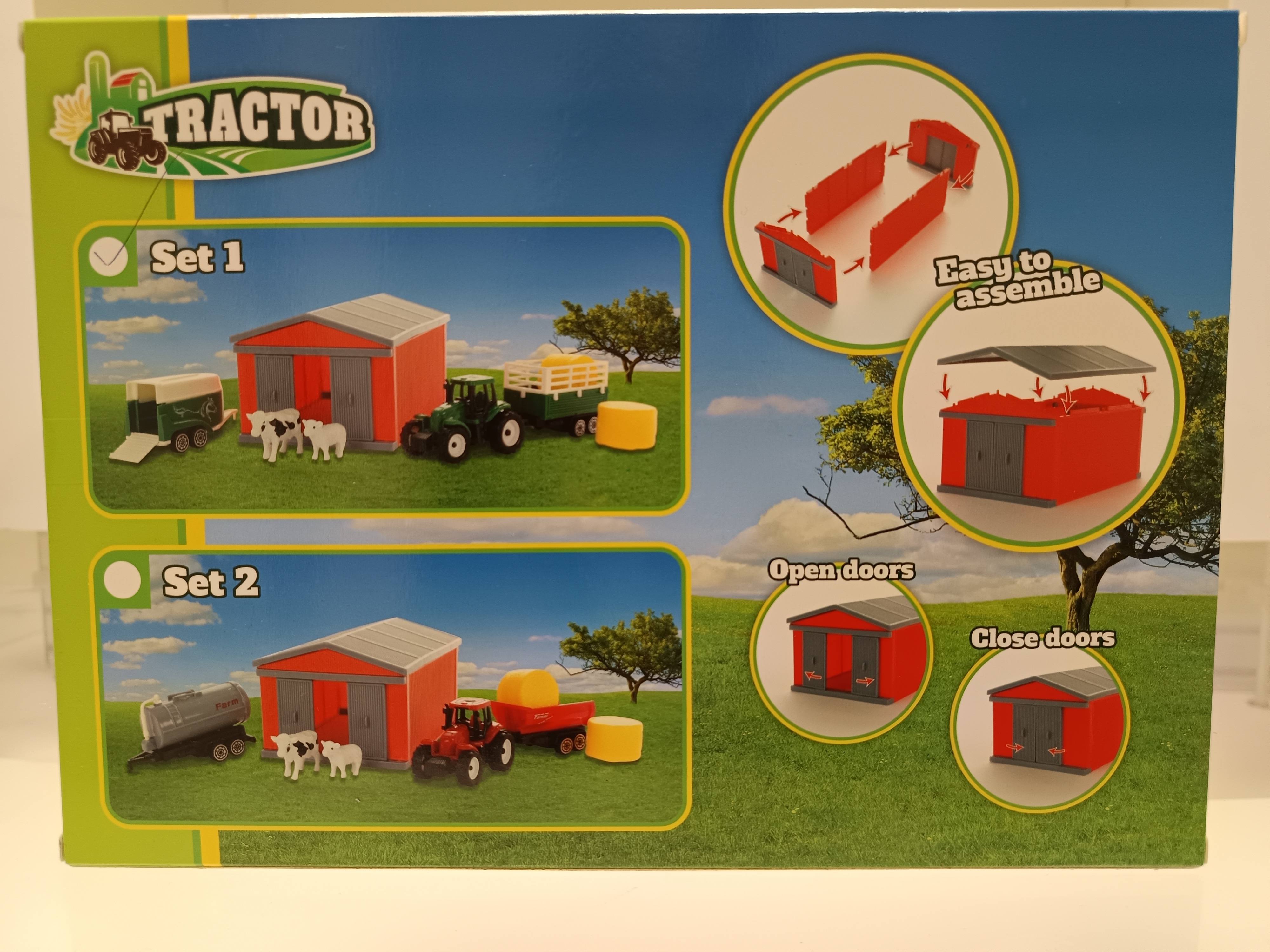 Toi-Toys 28454Z TRACTOR Set mit Traktor, Scheune & Zubeh&ouml;r &ndash; Spielzeug Bauernhof f&uuml;r Kinder gr&uuml;n 