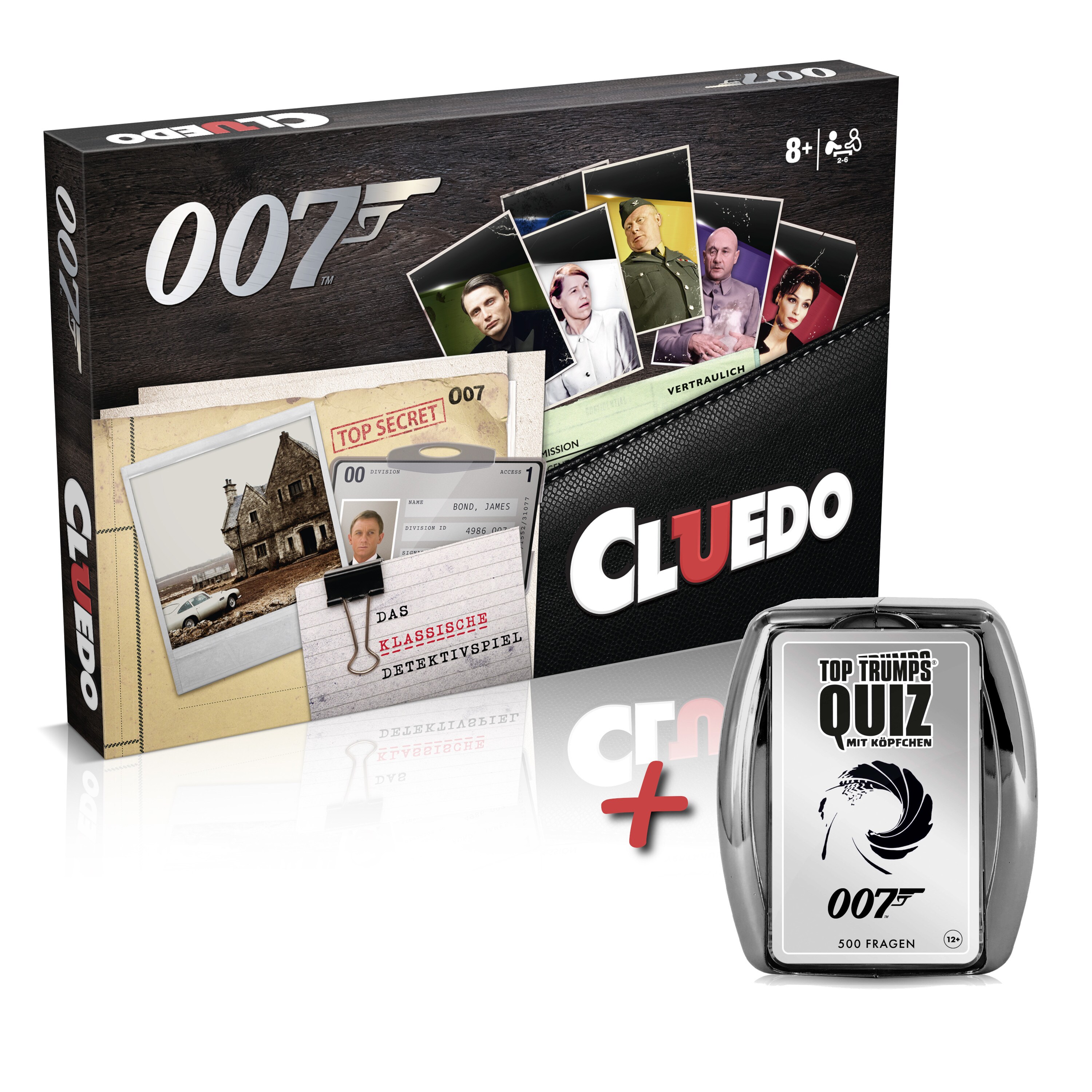 Winning Moves James Bond Cluedo & Top Trumps Quiz Bundle &ndash; deutschsprachiges 007 Spielset 