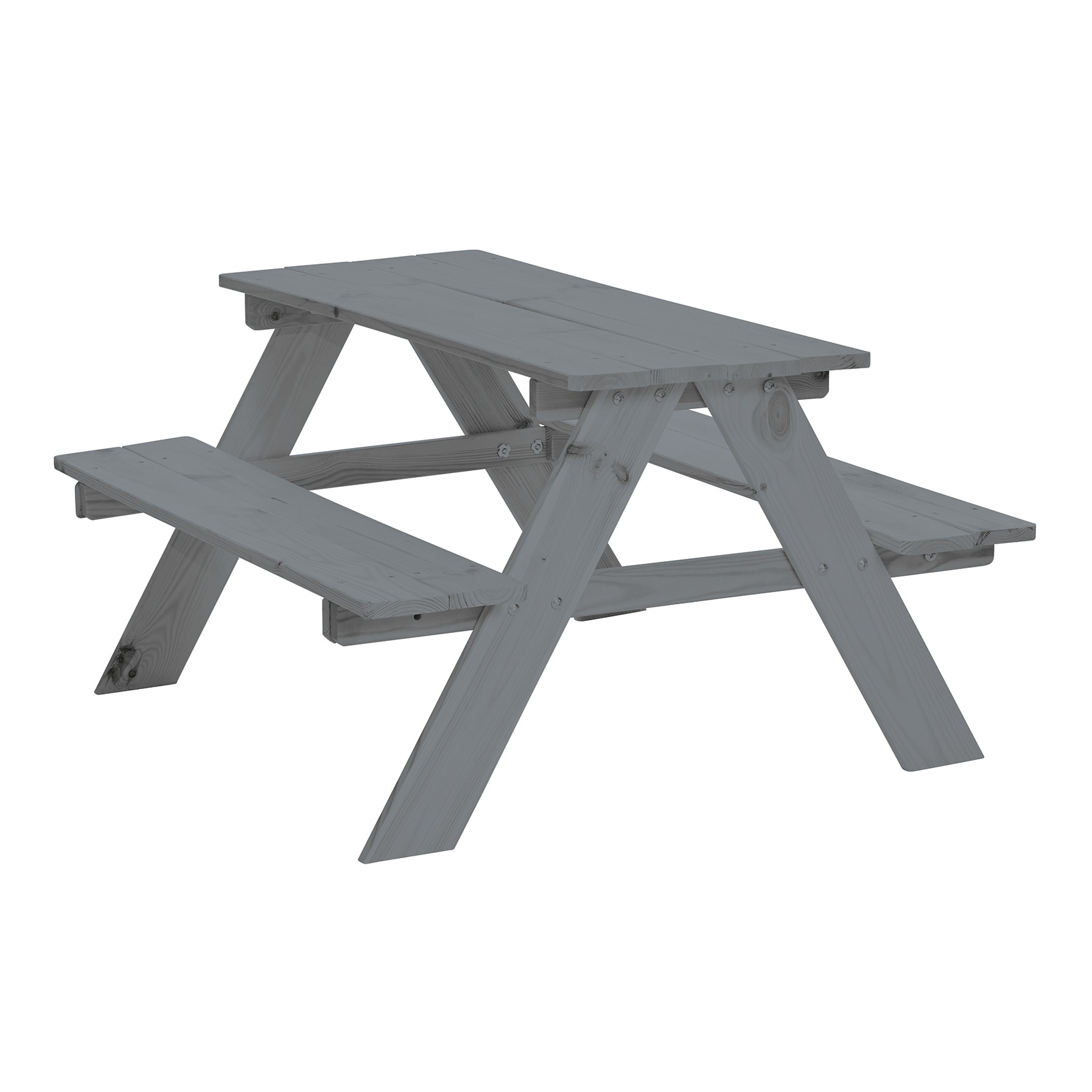 Happy People Kinder Picknicktisch aus Holz mittelgrau Outdoor Sitzgruppe 