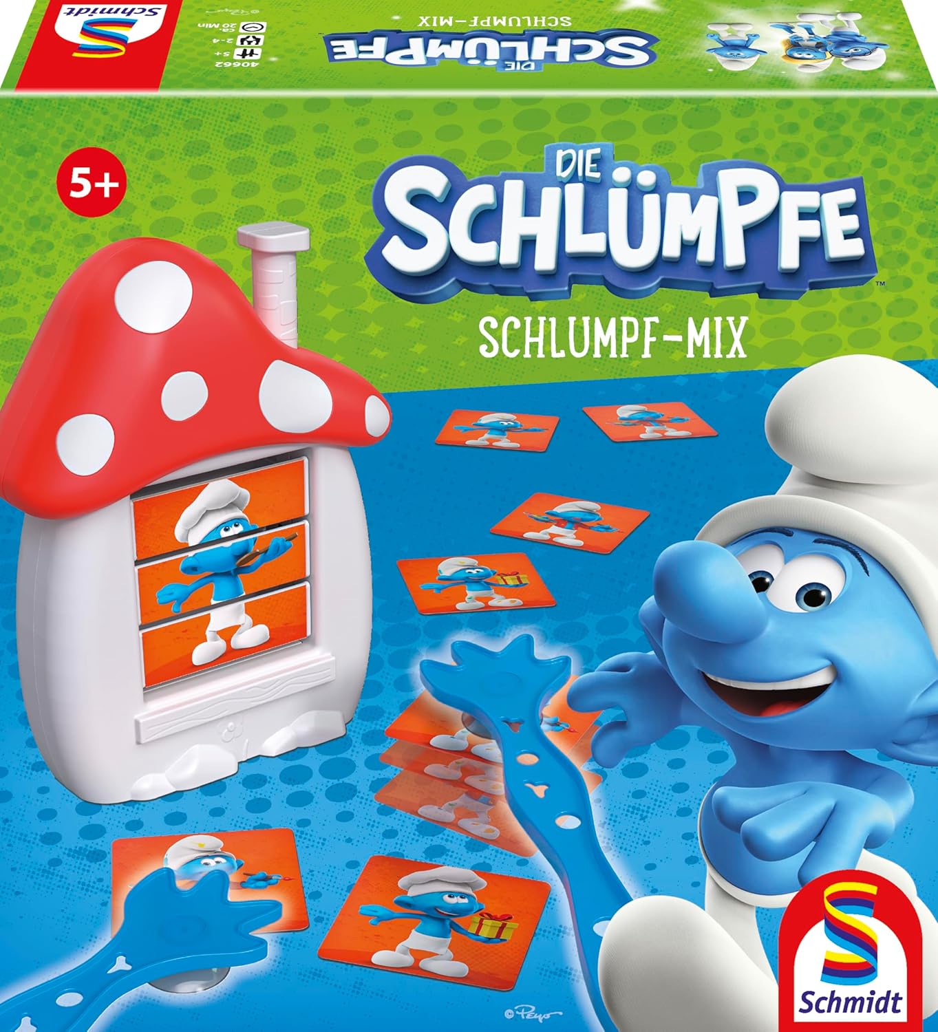 Schmidt Die Schl&uuml;mpfe Schlumpf Mix Kinderspiel Actionspiel 2&ndash;4 Spieler Cartoon Spa&szlig; 