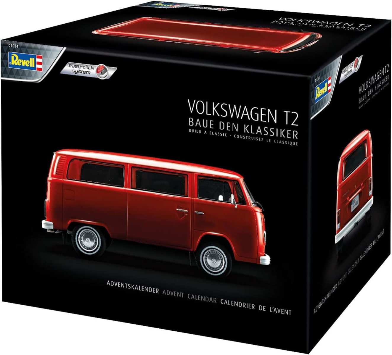 Revell VW T2 Adventskalender Bausatz 1:24 easy-click mehrfarbig Modellbau Bastelset 