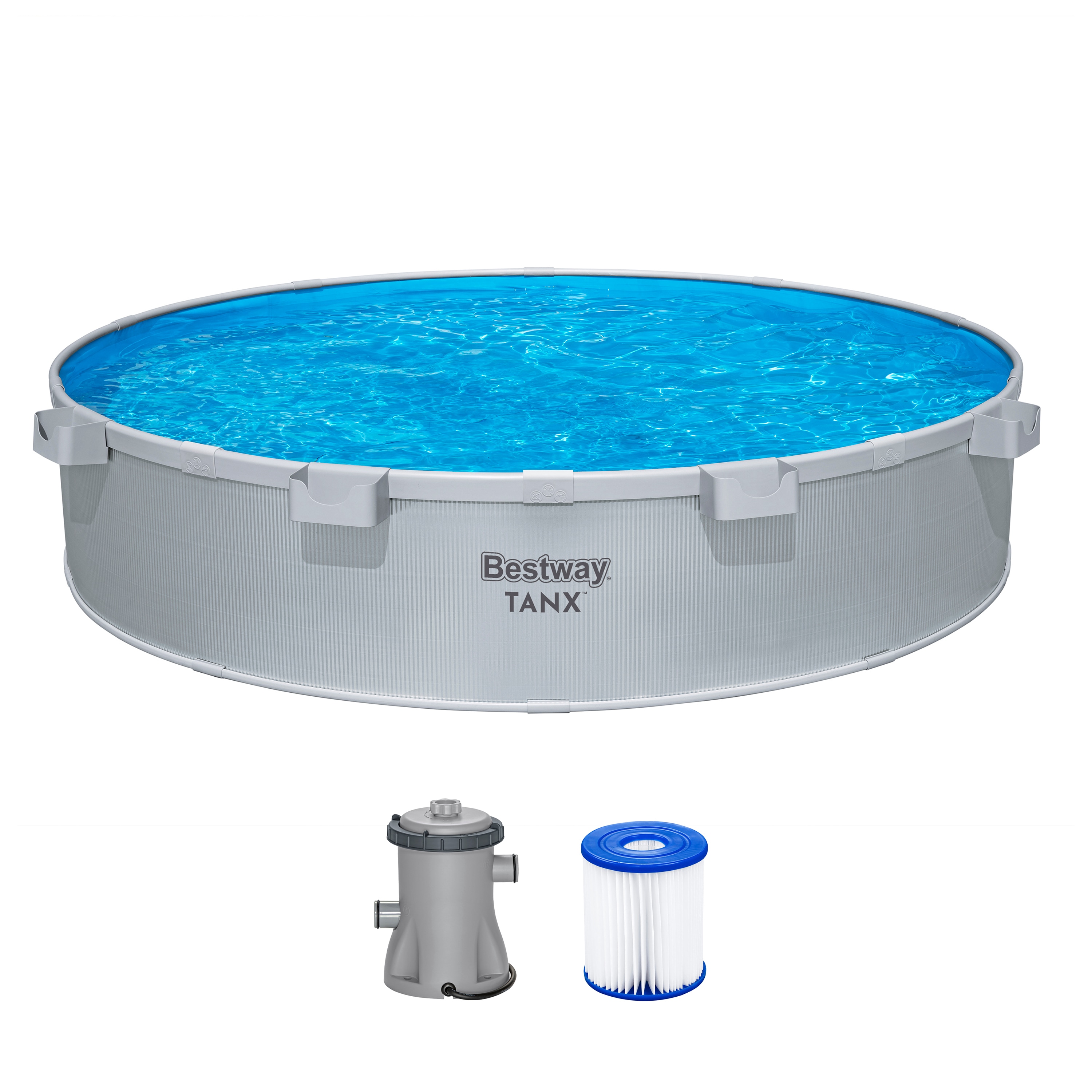 Bestway Stahlwandpool Stahlrahmenpool Tanx 305x61cm Pool mit Filterpumpe rund 