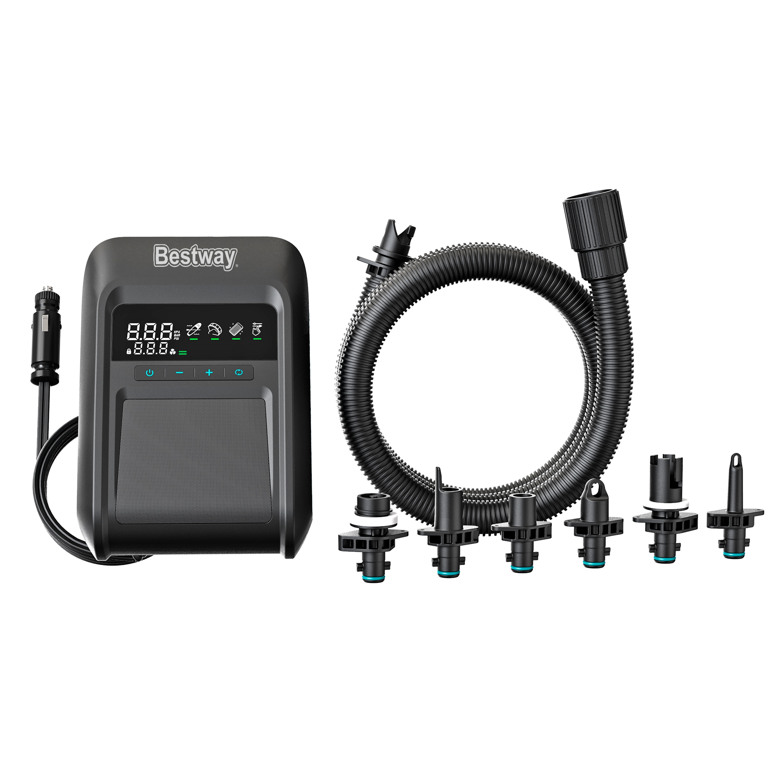 Bestway Elektropumpe Luftpumpe Pumpe Powergrip 12V Camping Hochdruck 250l min 