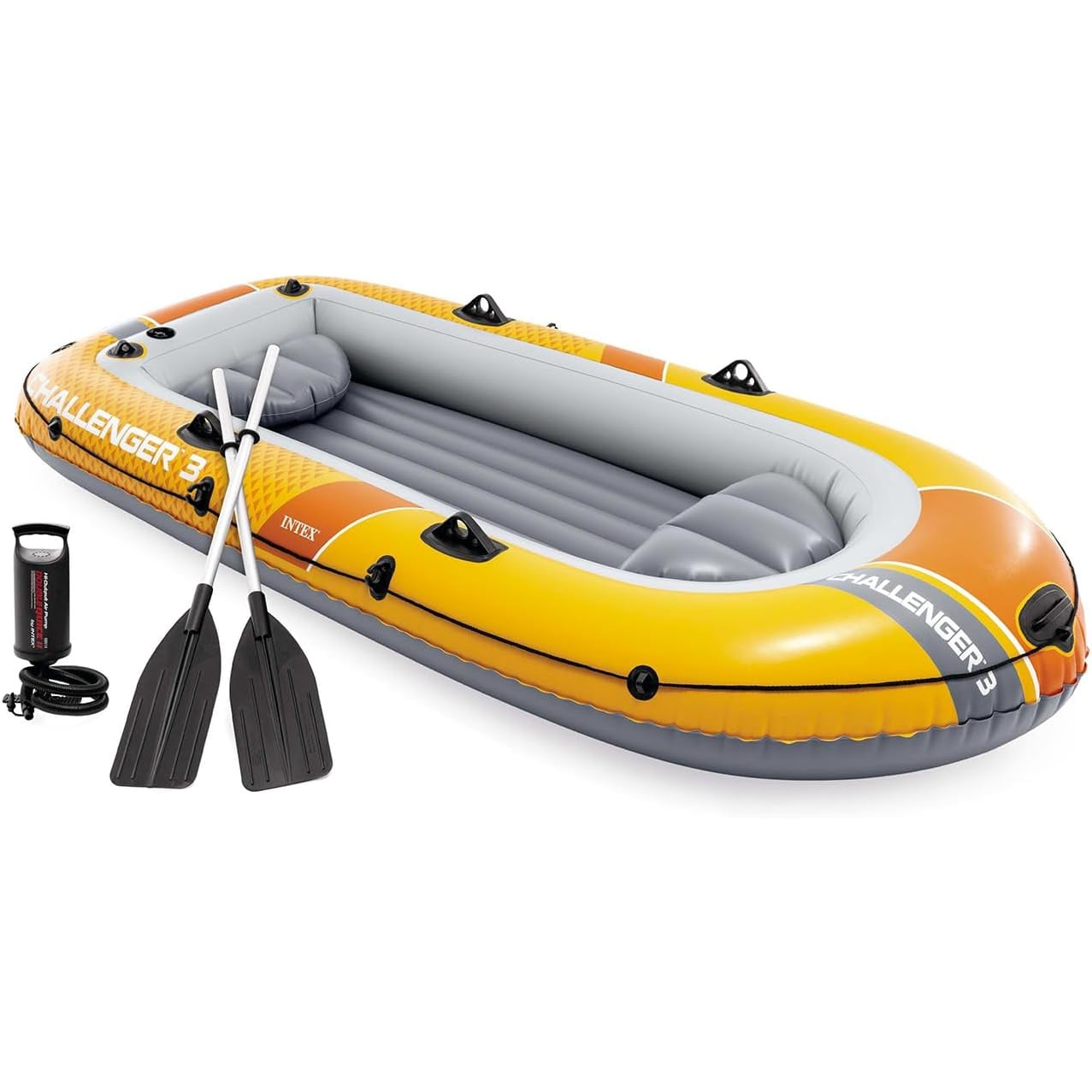 INTEX 66313NP Schlauchboot Challenger 3 Set mit Paddel und Pumpe Paddelboot Boot 