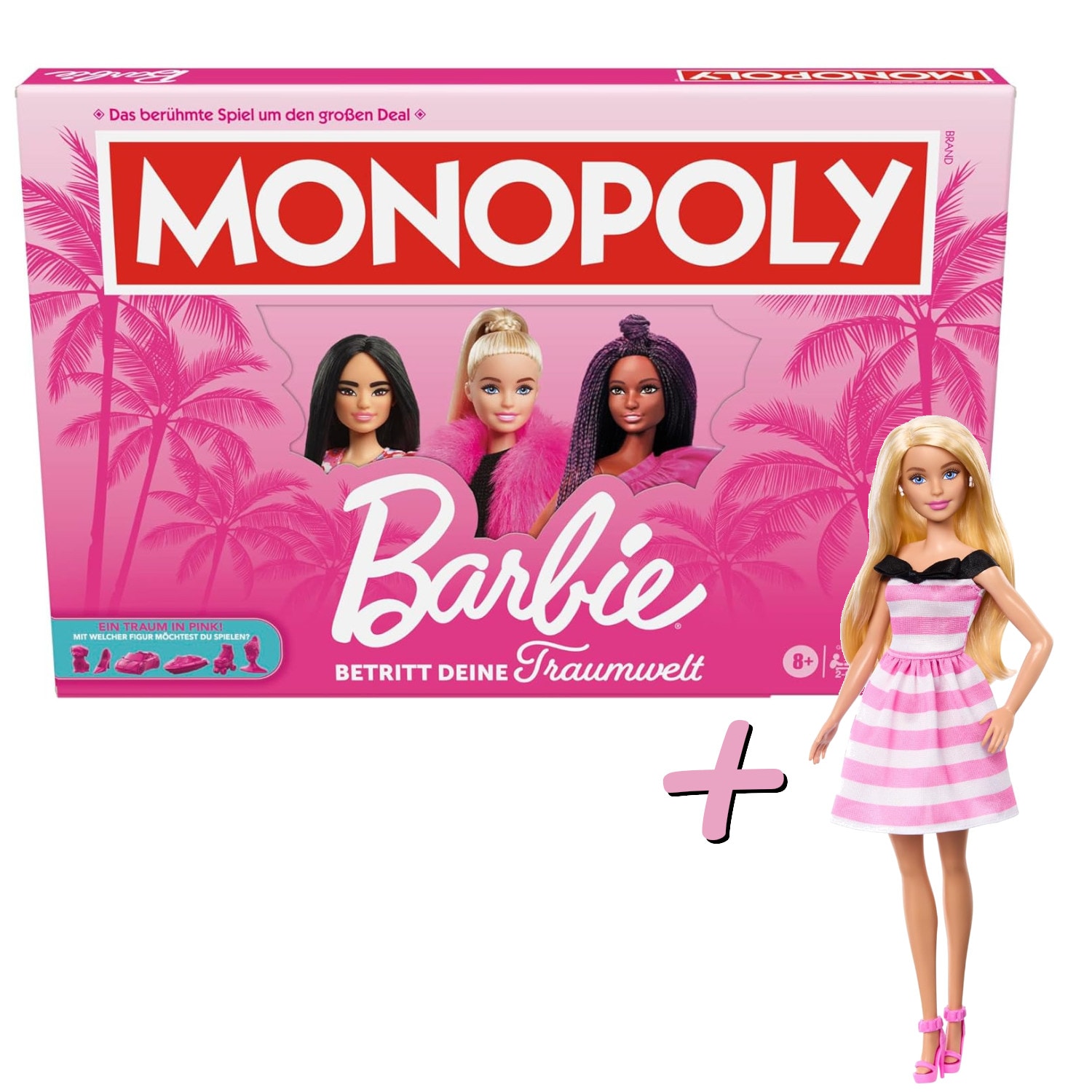Monopoly Barbie Brettspiel Set mit Barbie 65. Jahrestag Puppe Sammlerfigur 