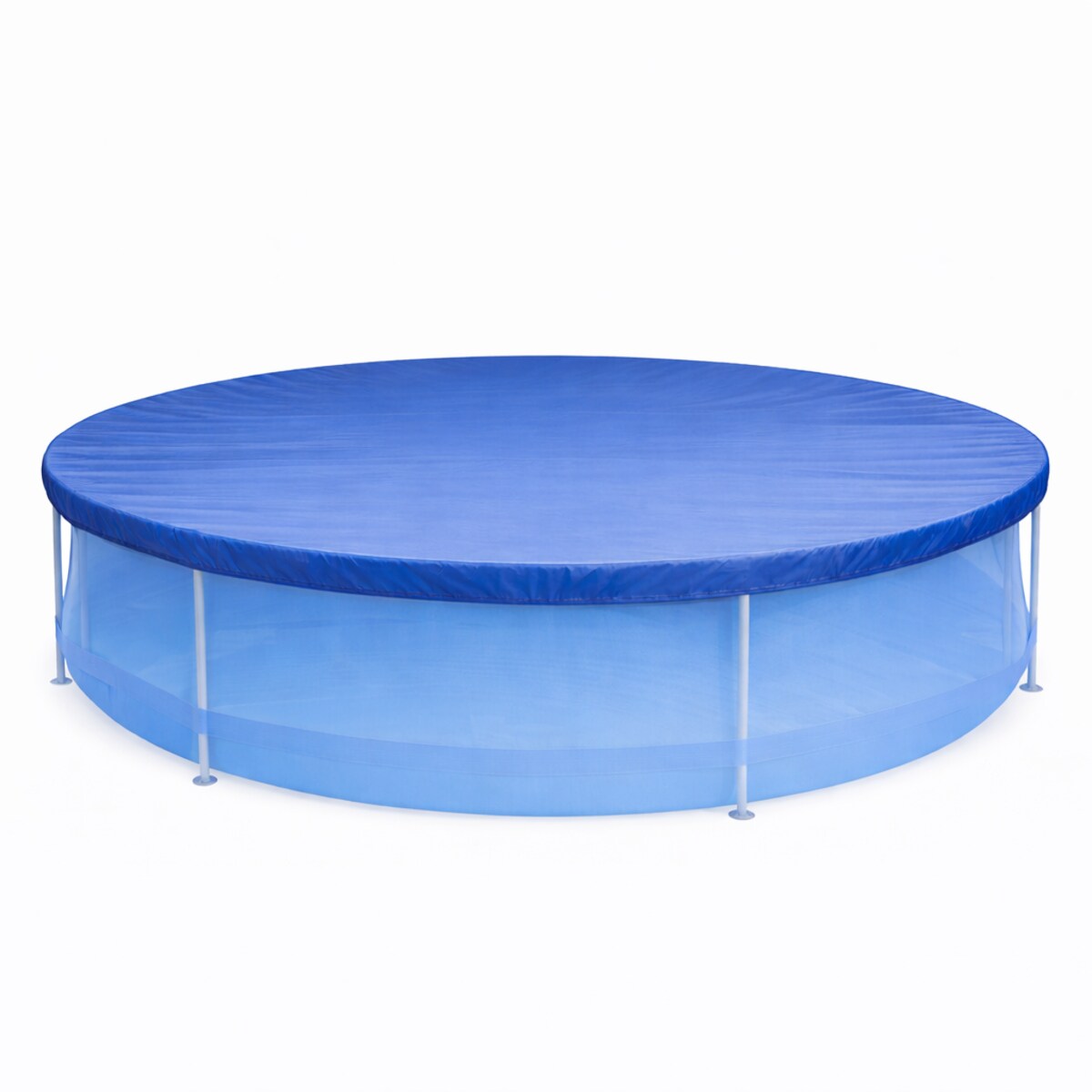 Happy People Poolabdeckung Rund Stahlrahmenpool 427 cm Abdeckplane Poolplane 450 cm Gummizug 