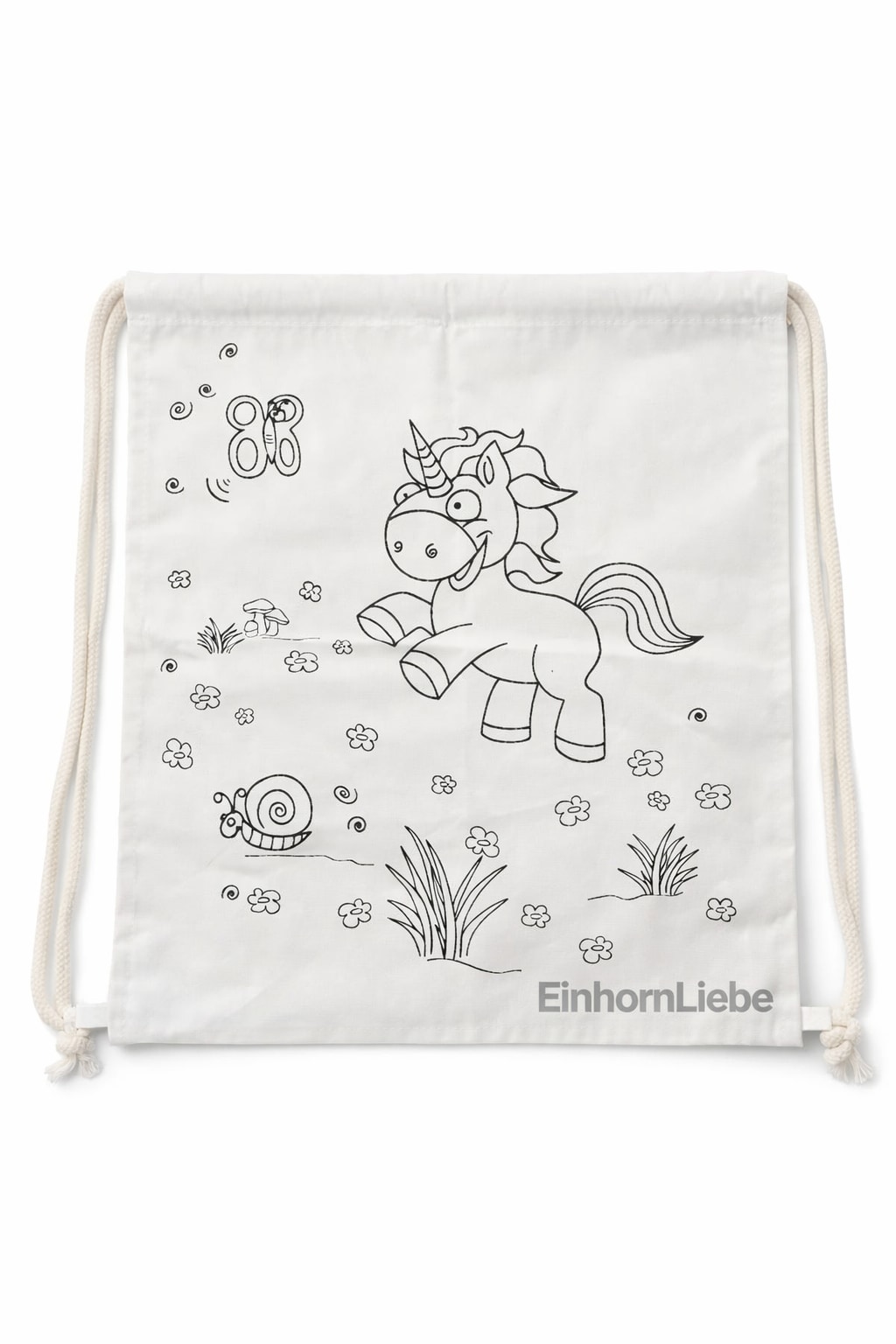 EinhornLiebe Turnbeutel Einhorn zum Selbstbemalen Kreativbeutel Kinder Bastelset 