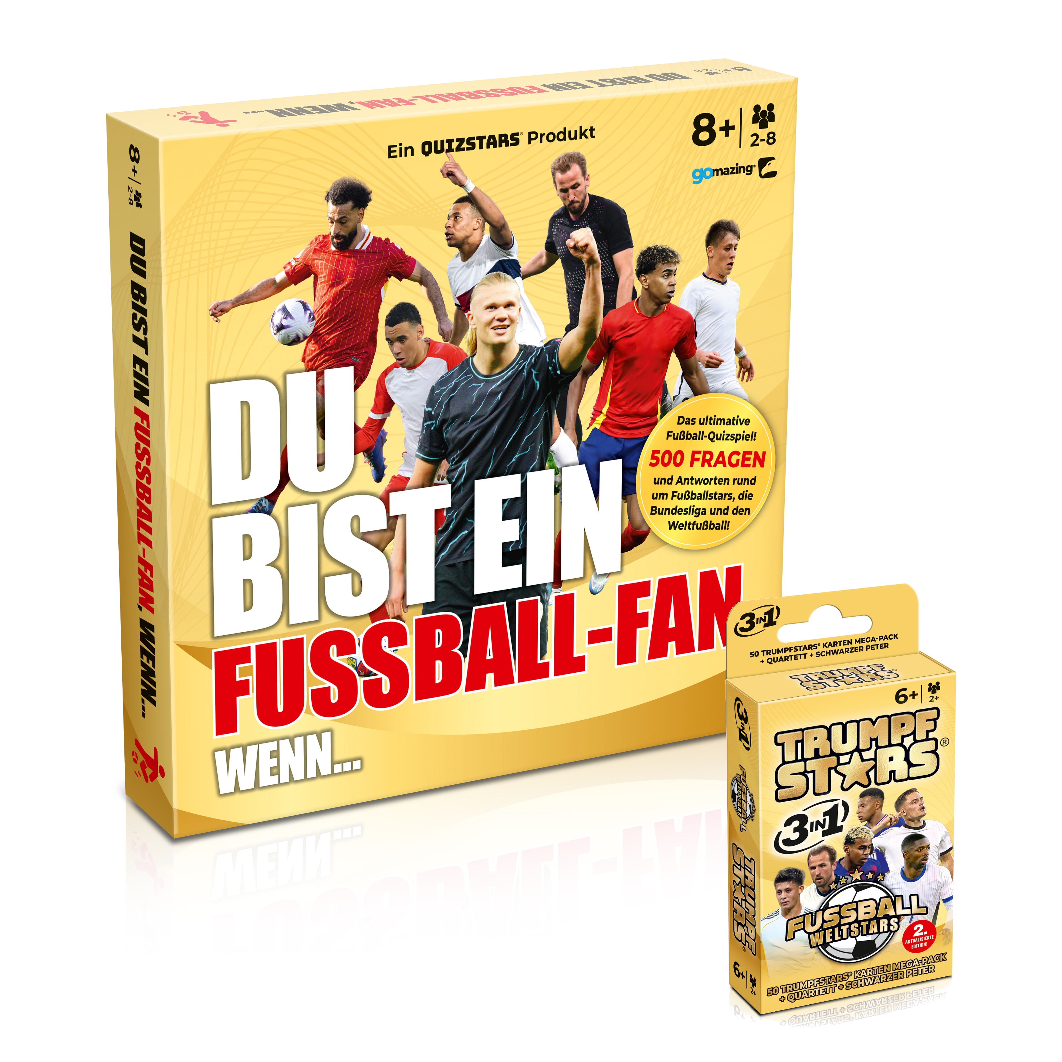 Gomazing Fu&szlig;ball Spiele Set Quizspiel und Trumpfstars Kartenspiel 