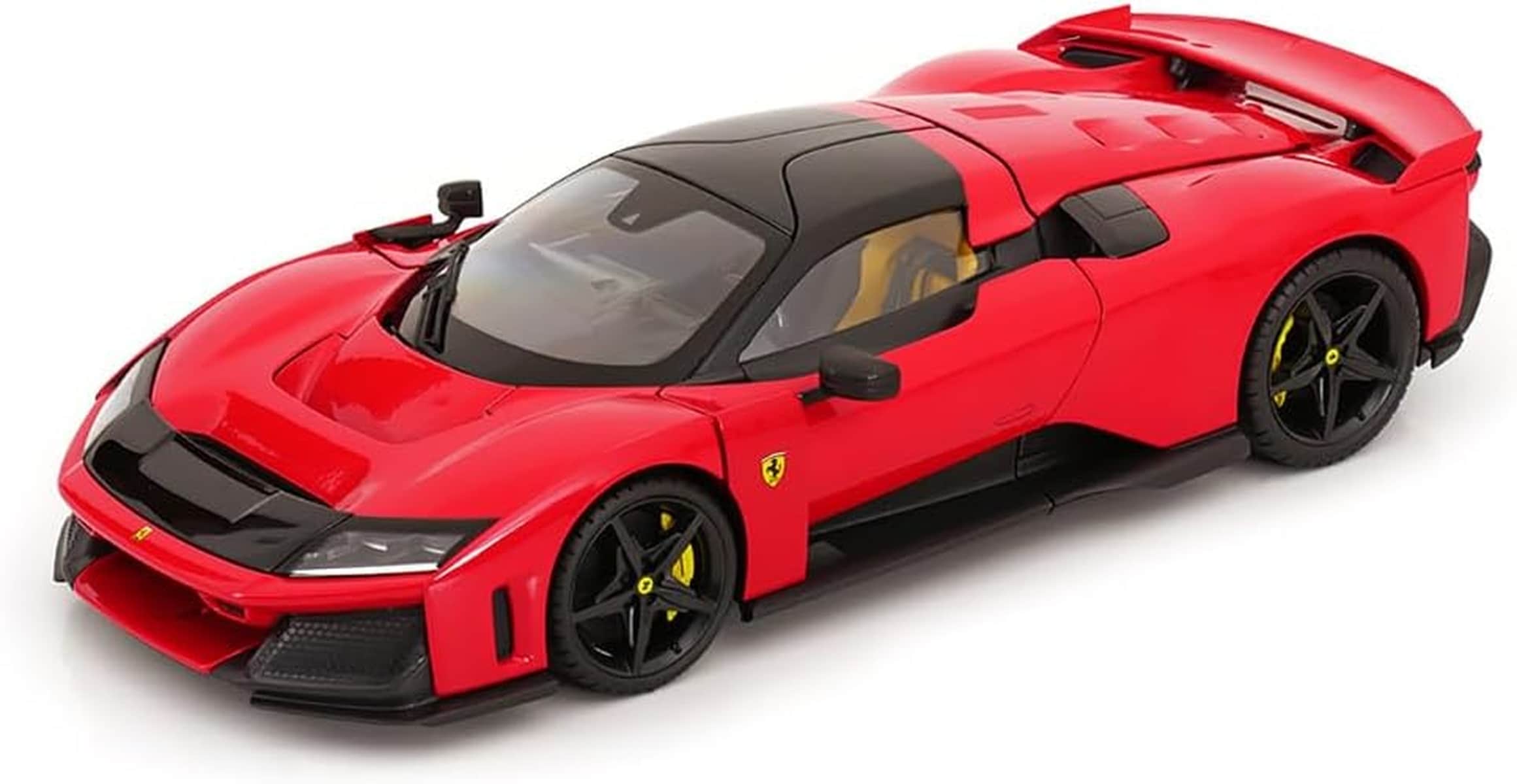 Bburago Ferrari F80 Signature Modellauto 1:18 rot Die Cast Sammlerfahrzeug mit beweglichen T&uuml;ren Motorhaube und Kofferraum 