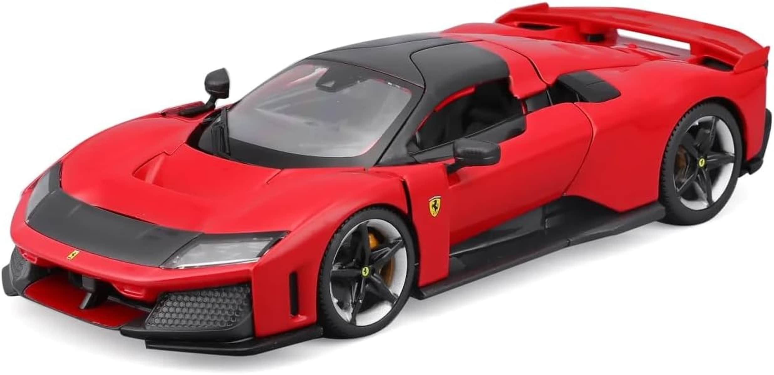 Bburago Ferrari F80 Modellauto 1:24 rot Die Cast Sammlerfahrzeug mit beweglichen T&uuml;ren f&uuml;r Kinder Auto Fans und Vitrine 