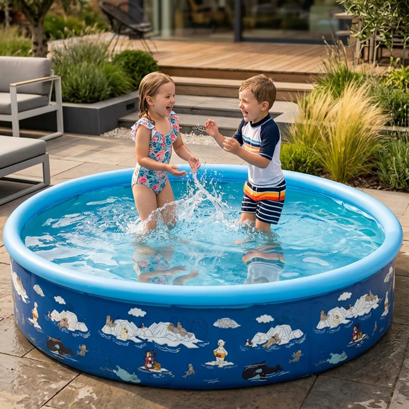 Happy People 77407 Planschbecken Kinderpool Arctic Friends (185x39cm) 