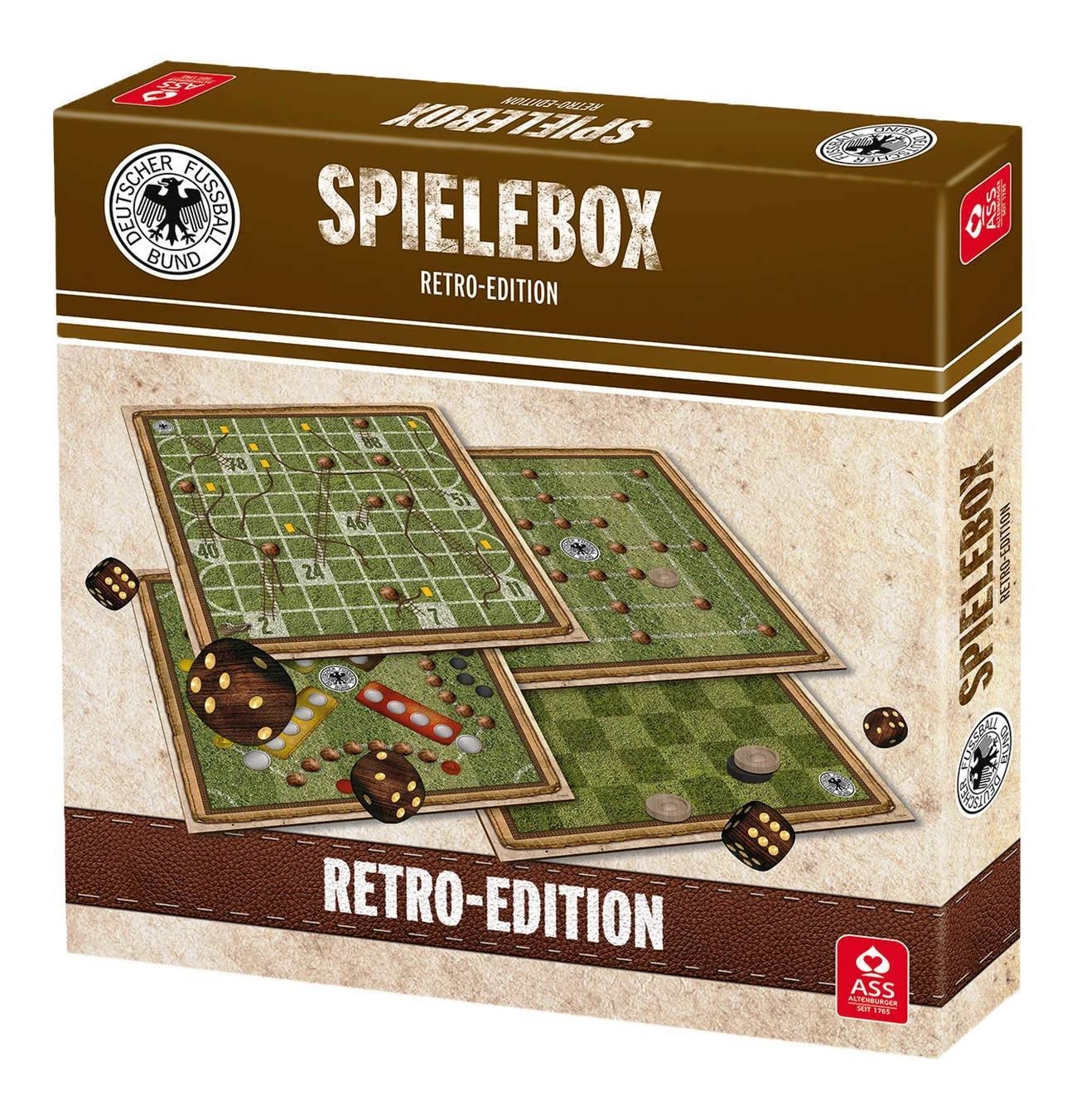 ASS Altenburger DFB Retro Spielebox Spielesammlung ab 4 Jahre 2 bis 4 Spieler 