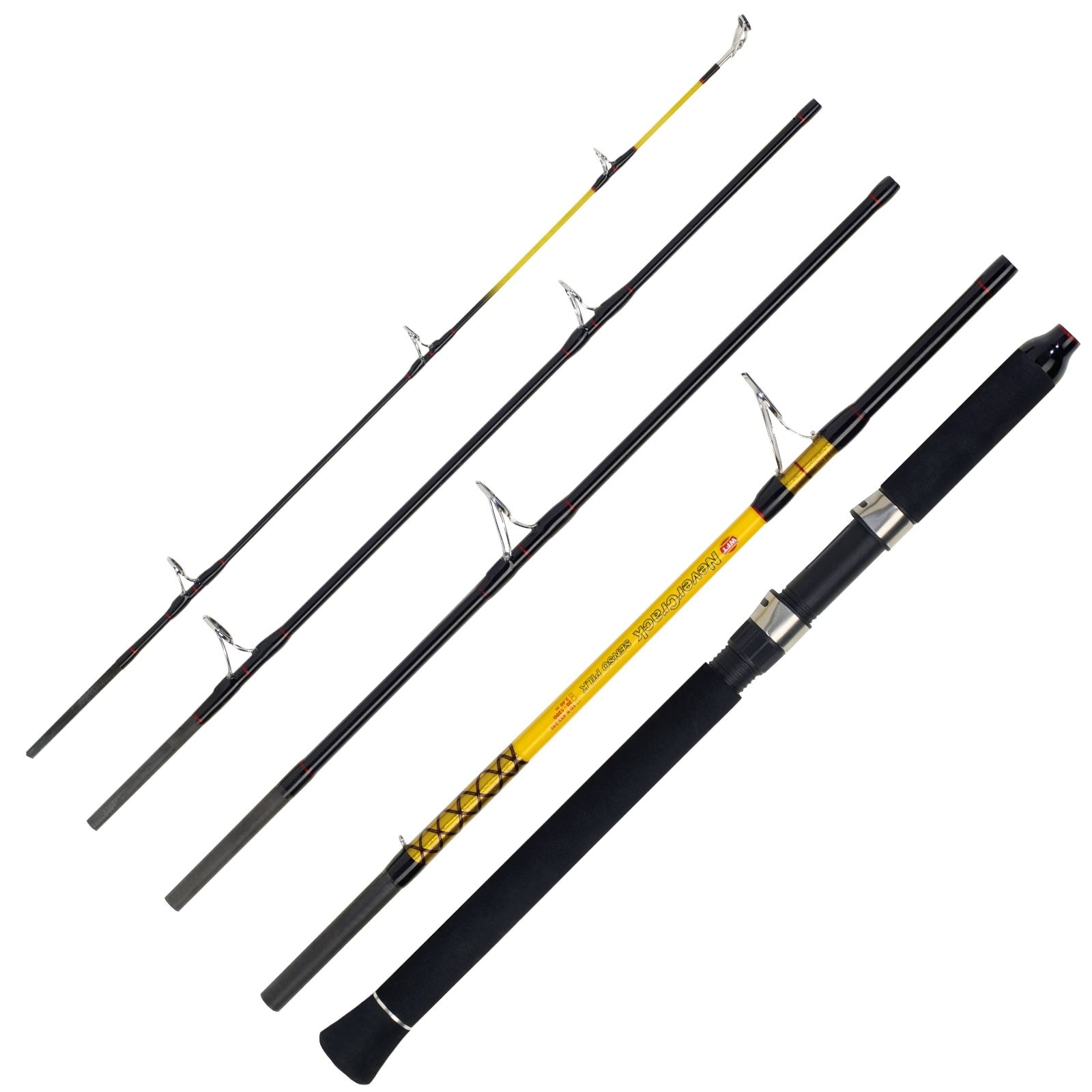 WFT Never Crack Senso Pilk 2,40m 20-120g 5 Teile Meeresrute Reiserute 