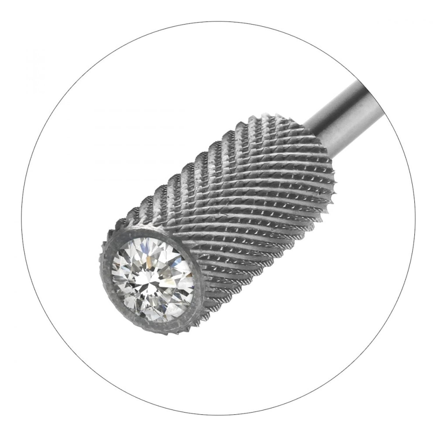 JCMaster Profi Hartmetall Nagelfr&auml;ser Bit zylinderf&ouml;rmig, Crystal, medium, Standardma&szlig;e 