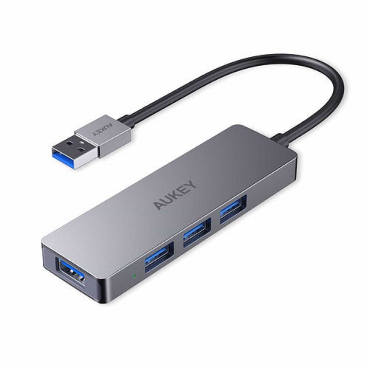 Aukey CB-H36 Aluminium Ultraflacher USB-3.0 USB-Hub mit 4 Anschl&uuml;ssen 