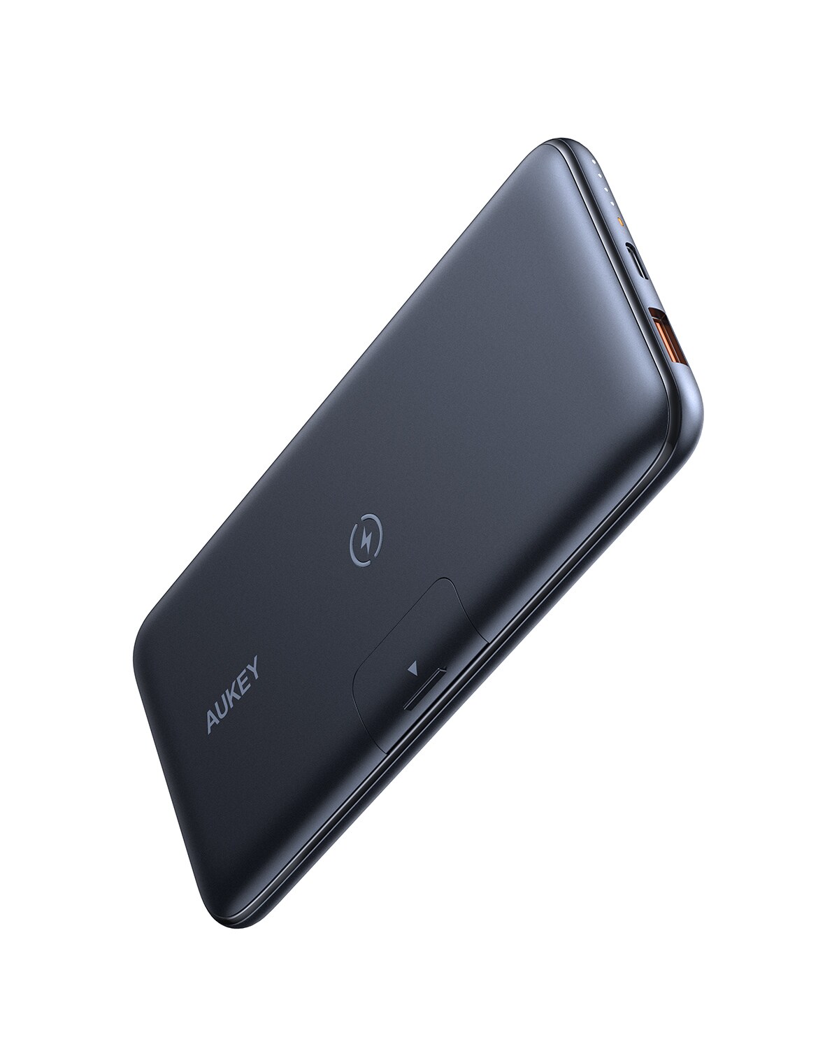 AUKEY PB-WL02 Mobiles Ladeger&auml;t 10 000 mAh, Ladeger&auml;t f&uuml;r kabelloses Laden mit zwei Standf&uuml;&szlig;en, Powerbank mit PD 3.0, Schwarz 