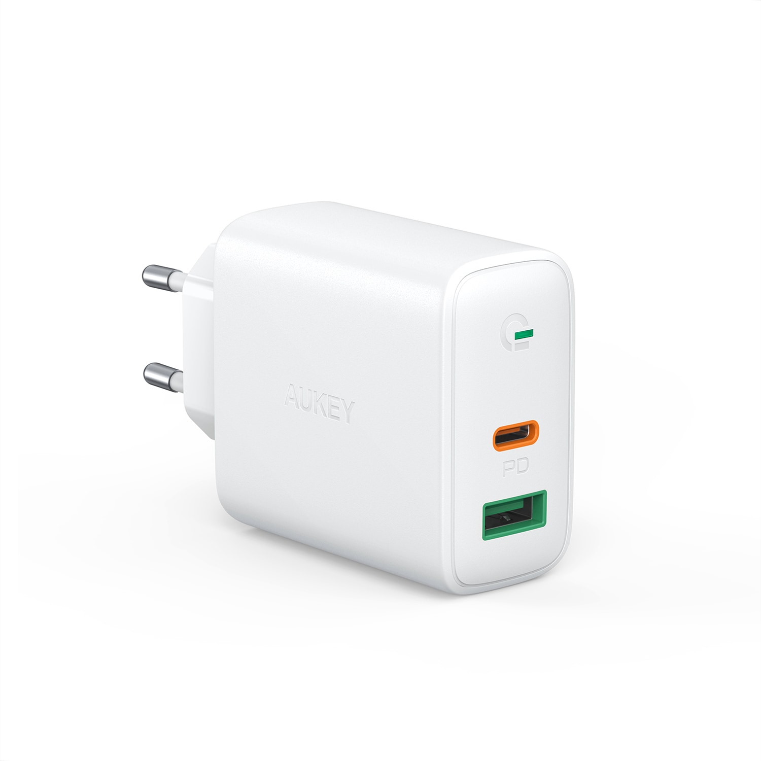 Aukey PA-D1, 30W PD Ladeger&auml;t 2xUSB mit dynamischer Erkennung f&uuml;r USB-C und USB Ger&auml;te 