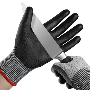 Mustbau Schnittschutz Handschuhe Level 3 Schutz für Küche, Garten & Baustelle, Größe S,3 Paar 