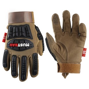 Mustbau 1 Paar Sicherheitshandschuhe,Mechanikerhandschuhe,Schlaghandschuhe,Anti-Vibrationshandschuhe,Riggerhandschuhe,Heavy Duty,S 