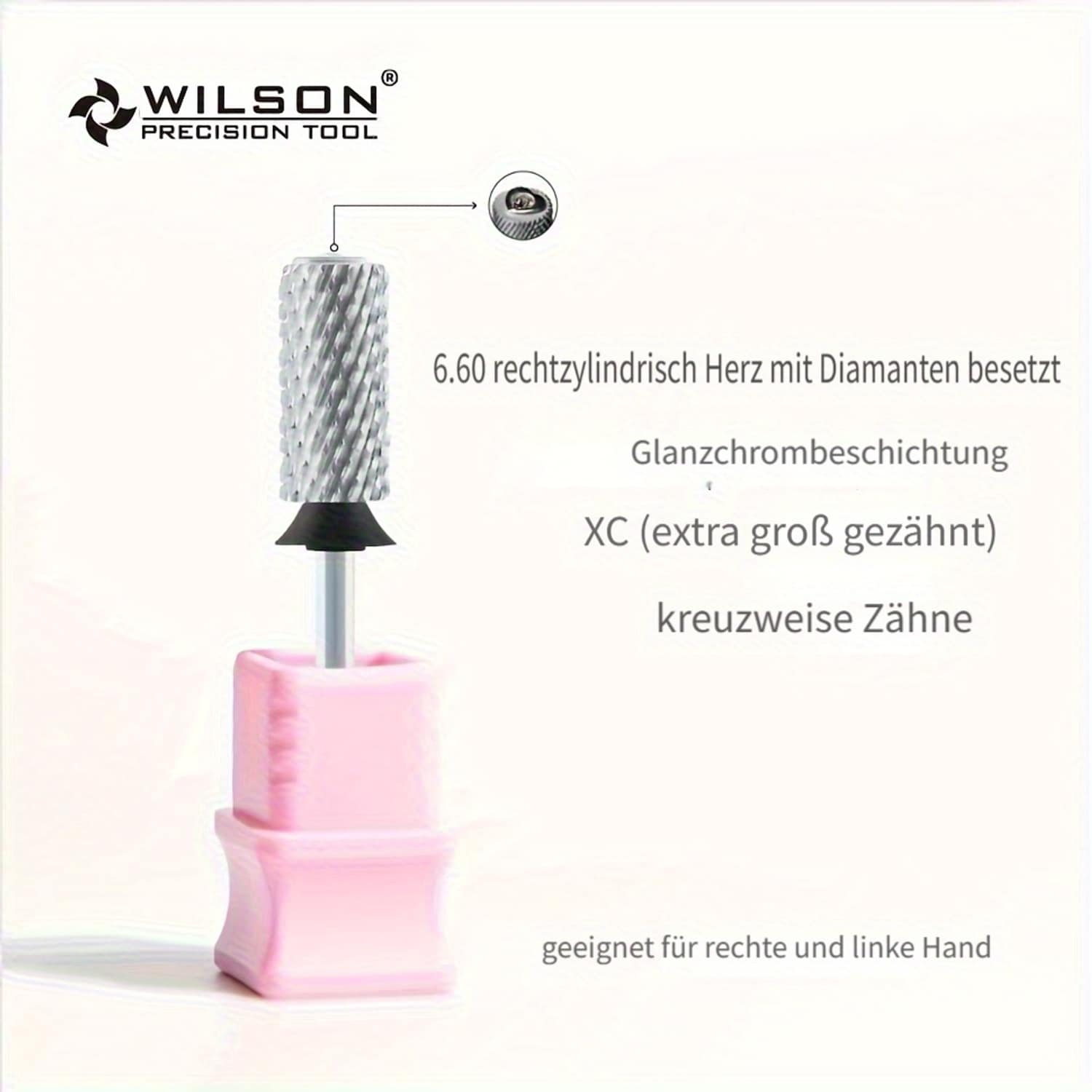 Wilson 6.6mm Professionelle Nagelschleifk&ouml;pfe gerader Nagelbohrer 