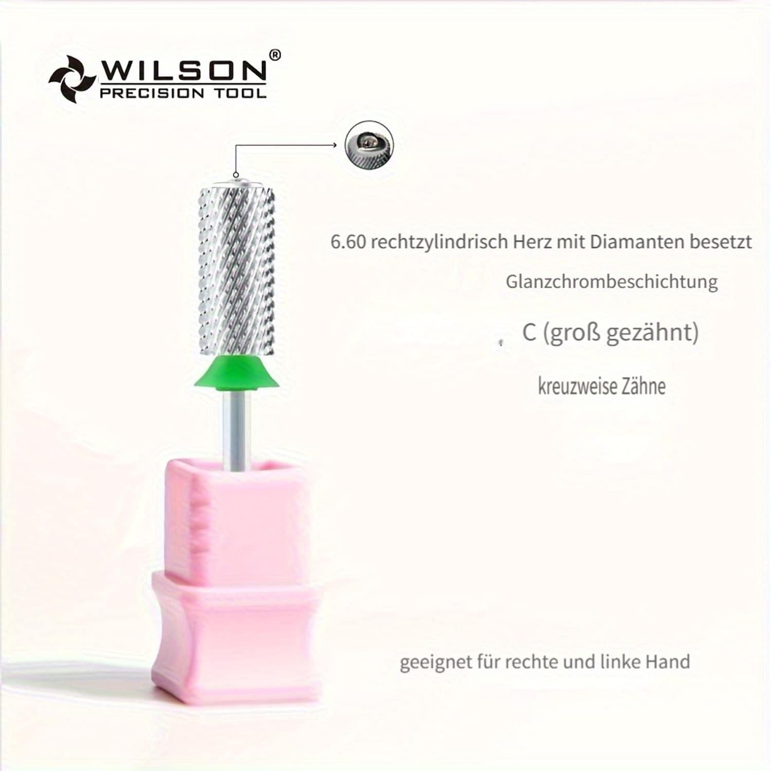 Wilson 6.6mm Professionelle Nagelschleifk&ouml;pfe gerader Nagelbohrer 