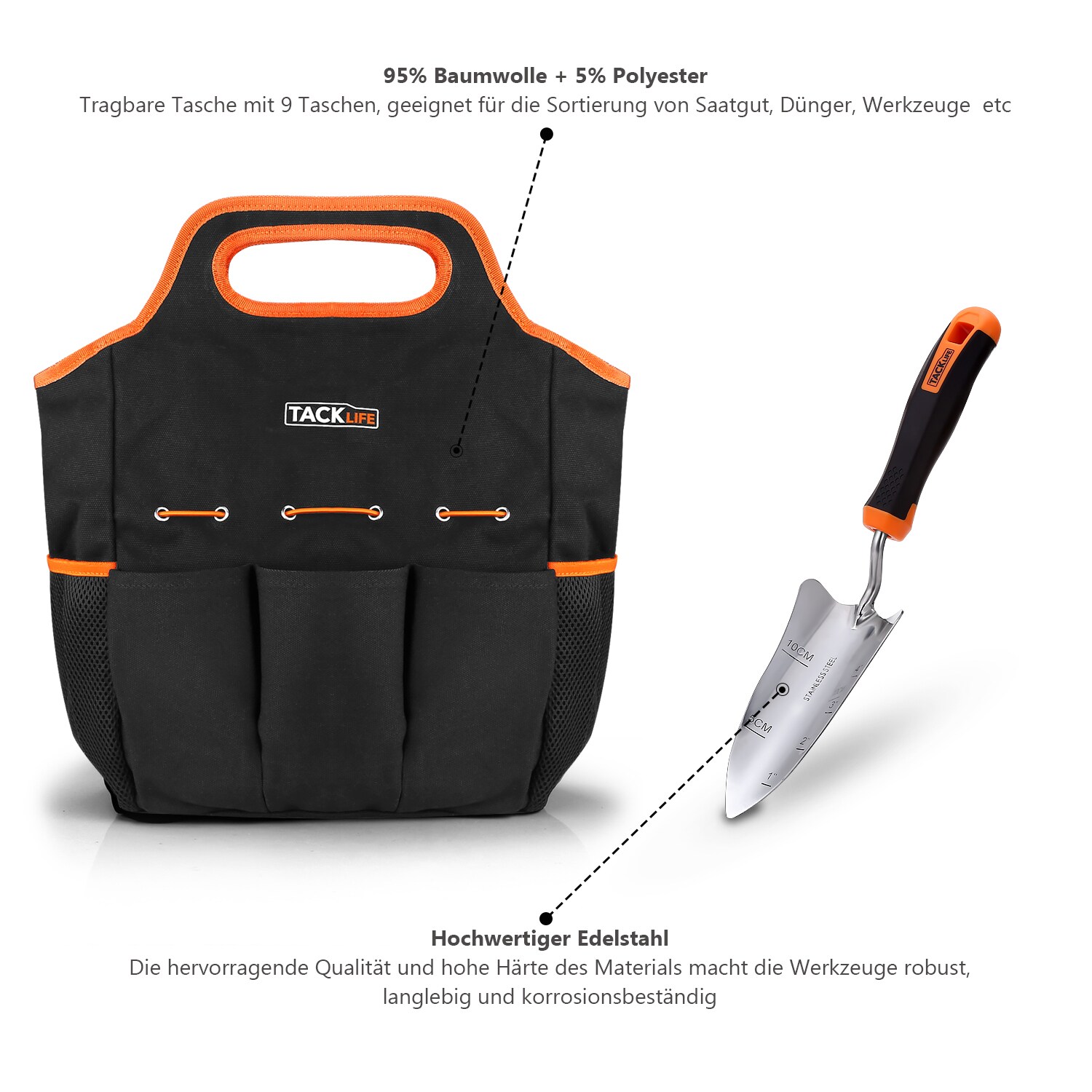 3-teiliges Gartenwerkzeug Set - Rostfrei & Ergonomisch