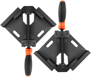 TACKLIFE HAC3B Eckklemme, 90 ° rechtwinklige Klemme, Gehäuse aus Aluminiumlegierung, Schwingbacken, Karbonstahl-Gewindestange für die Verbindung von Holz, Metall und Glas, ideal für Heimwerker-Holzarbeiten, 2 Stück 