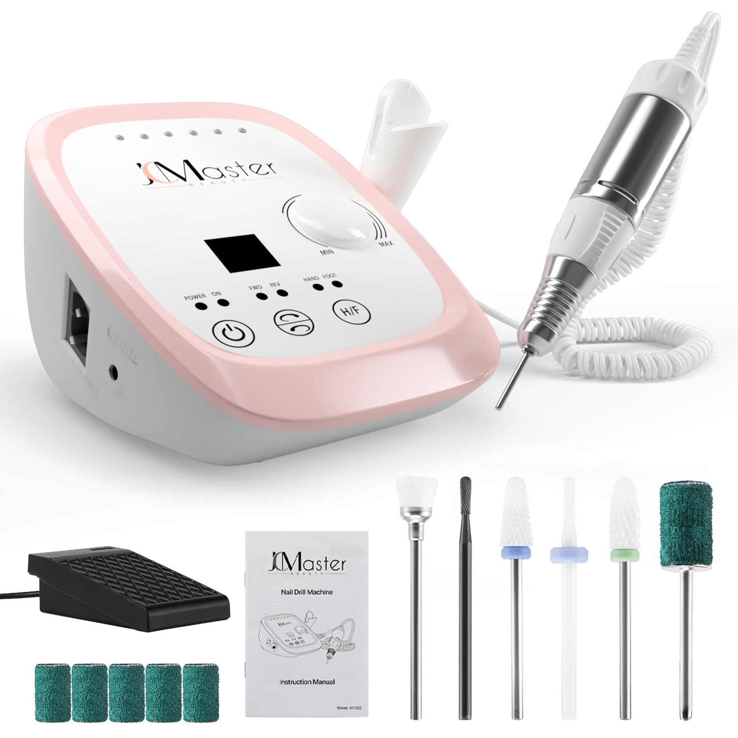 JCMaster Nagelfr&auml;se Fr&auml;ser N&auml;gel max. 35.000 U/Min, Elektrische Nagelfeile 