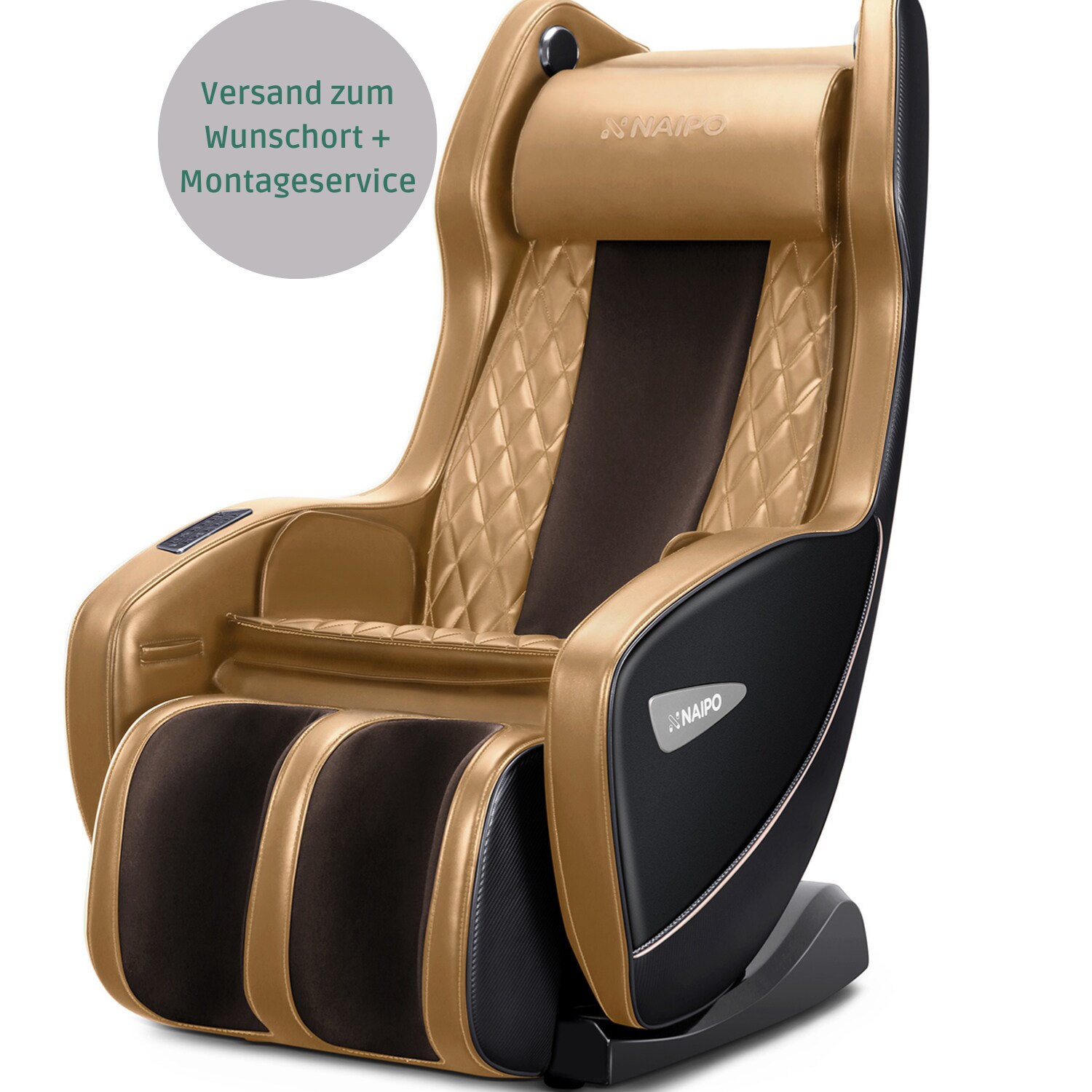 NAIPO Shiatsu Massagesessel Massagestuhl mit Klopfen Kneten Luft-Massage-System Bluetooth 3D Surround Sound Musik 