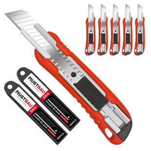 Mustbau Taschenmesser Klappmesser Cuttermesser mit 20 zusätzlichen SK4 Klingen 