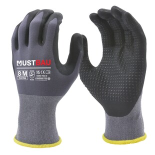 Mustbau Arbeitshandschuhe 12 Pack, Abriebfest Gartenhandschuhe Montagehandschuhe,Größe:S 